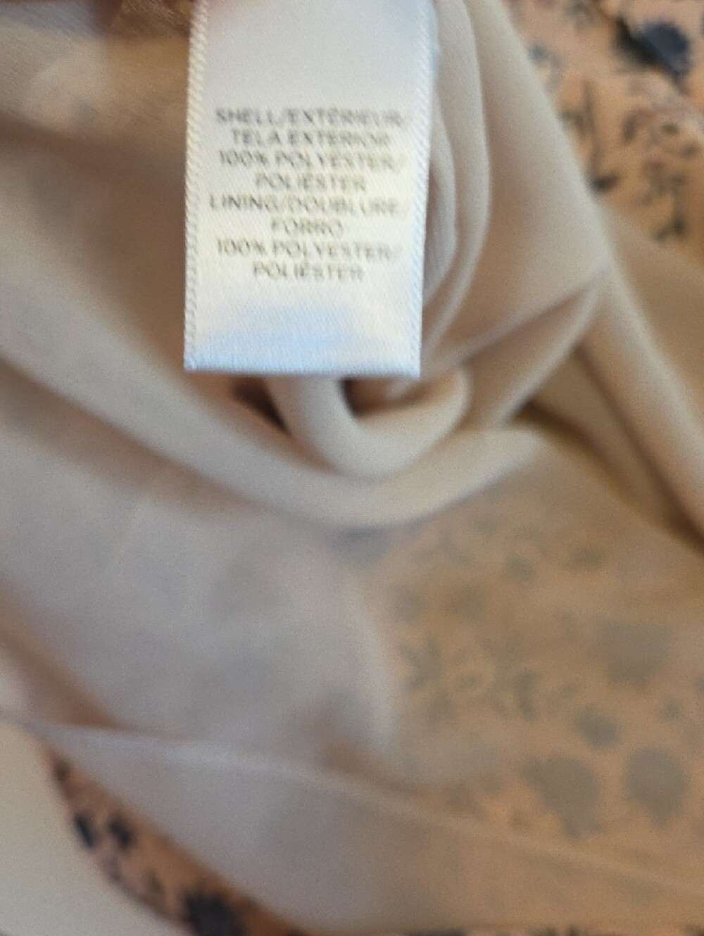 LOFT Tan Beige Blue Floral Midi Dress Size Medium - Picture 10 of 11
